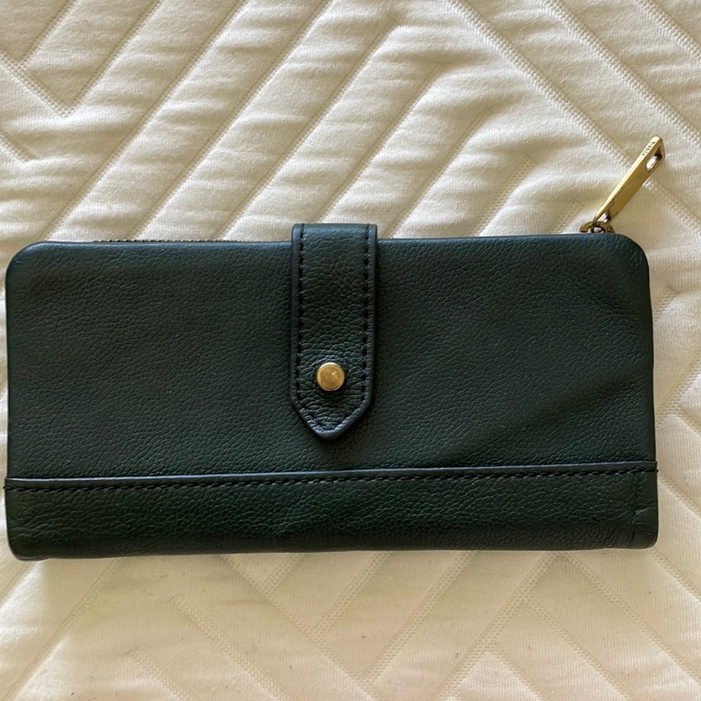 Fossil Brand Pure Leather Forest Green Wallet